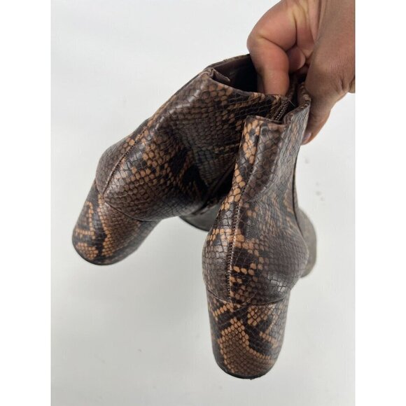 AK Anne Klein  Get it Women's Snake Skin Ankle Boots Brown Size 8.5 - Picture 4 of 10